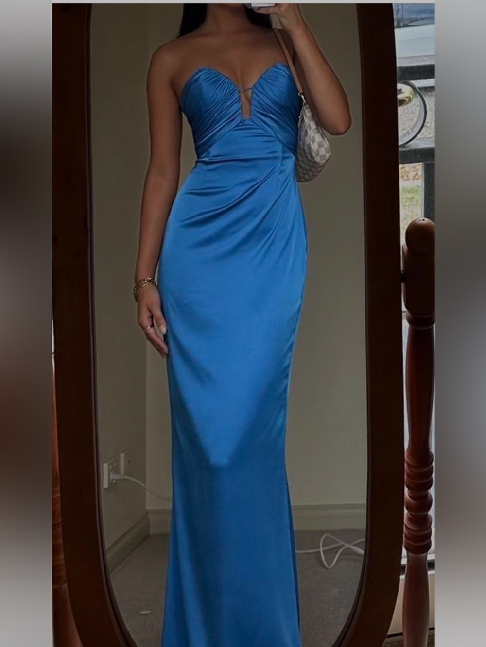 Studio Lexi Magnolia Maxi Dress in Blue with Sweetheart Bust